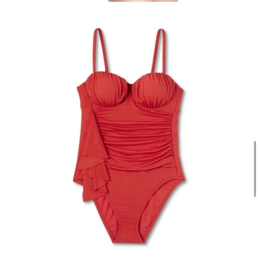 NWT RHODE Target One Piece Red Swimsuit Women's Size S Full Coverage